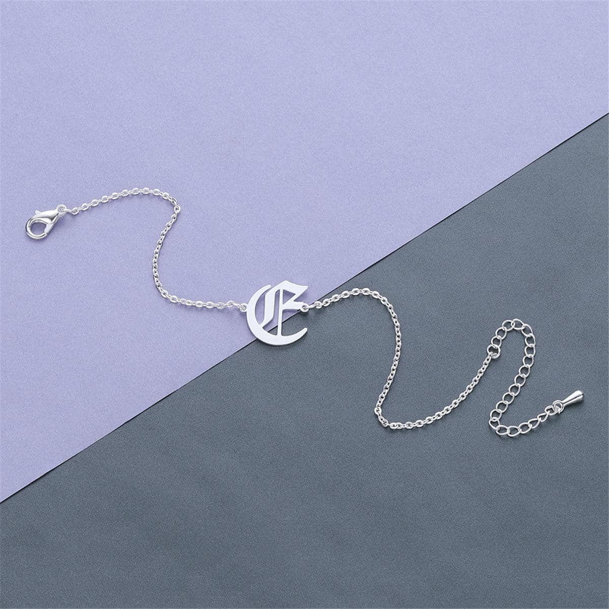 Silver-Plated Old English 'E' Charm Bracelet