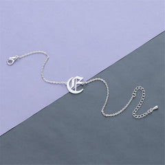 Silver-Plated Old English 'E' Charm Bracelet