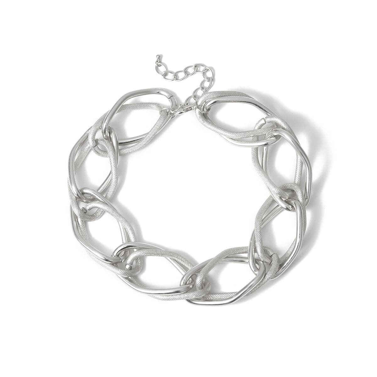 Silver-Plated Cut Figaro Necklace