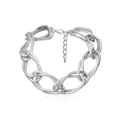Silver-Plated Cut Figaro Necklace
