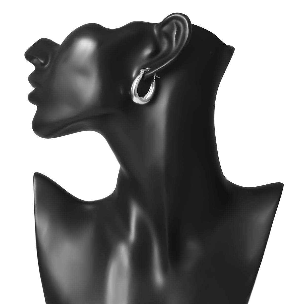 Silver-Plated Graduated Hoop Earrings