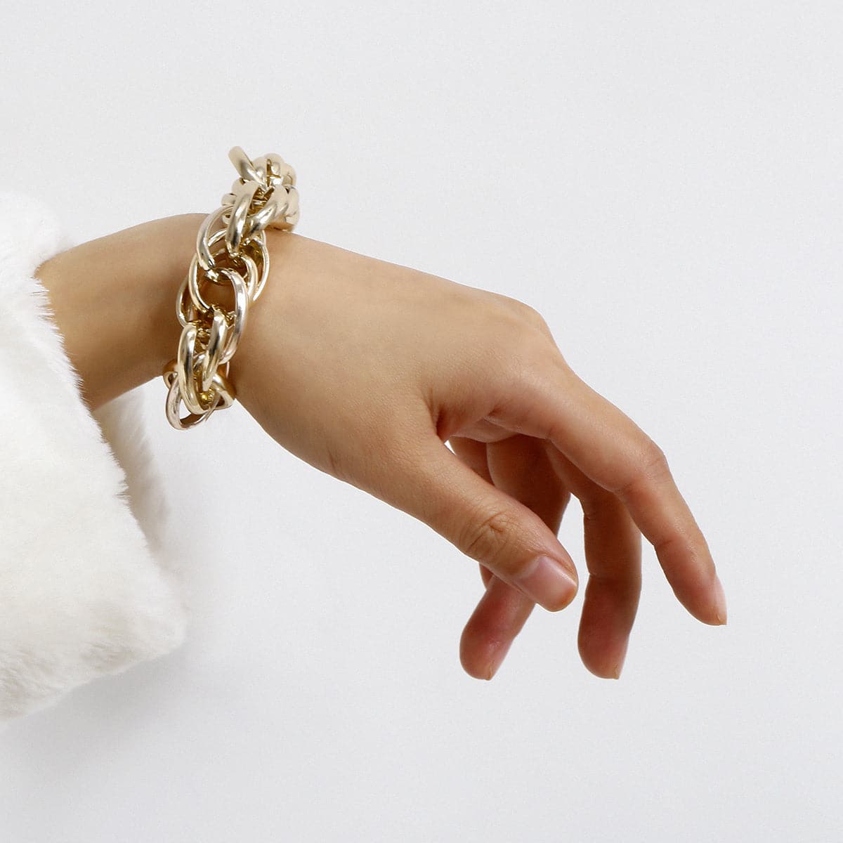 18K Gold-Plated Crossing Bracelet, gold bracelet for women, botanical inspired, side view