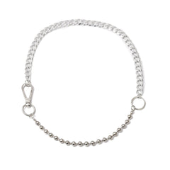 Silver-Plated Beaded Lobster Claw Necklace