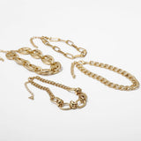 18k Gold-Plated Curb Chain Anklet Set
