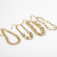 18k Gold-Plated Curb Chain Anklet Set