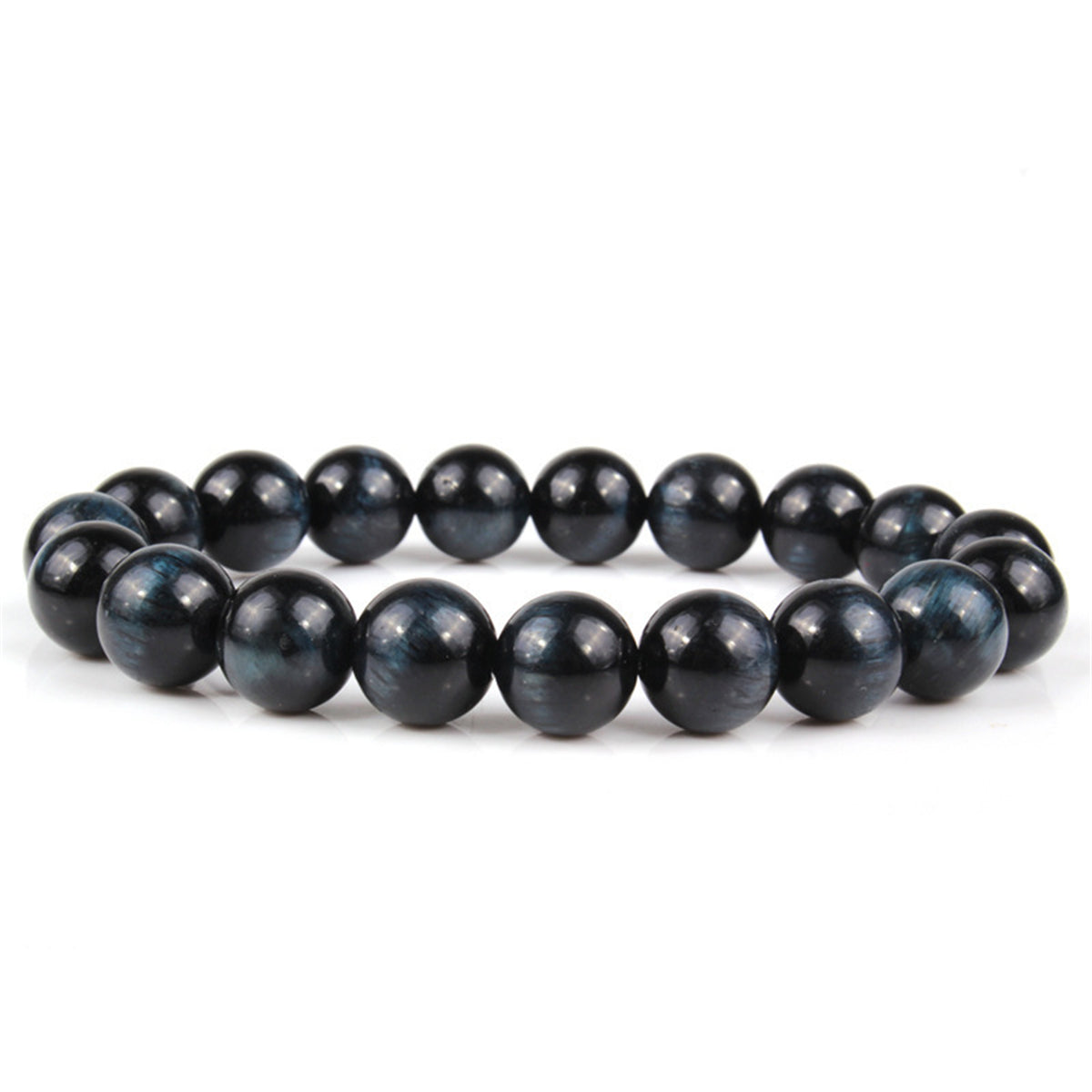 Dark Blue Quartz Beaded Stretch Bracelet, bracelet for women, everyday style, front view