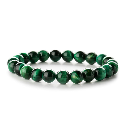 Green Quartz Beaded Stretch Bracelet, bracelet for women, botanical inspired, front view