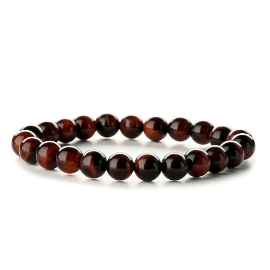 Red Quartz Beaded Stretch Bracelet, bracelet for women, dainty minimalist design, front view