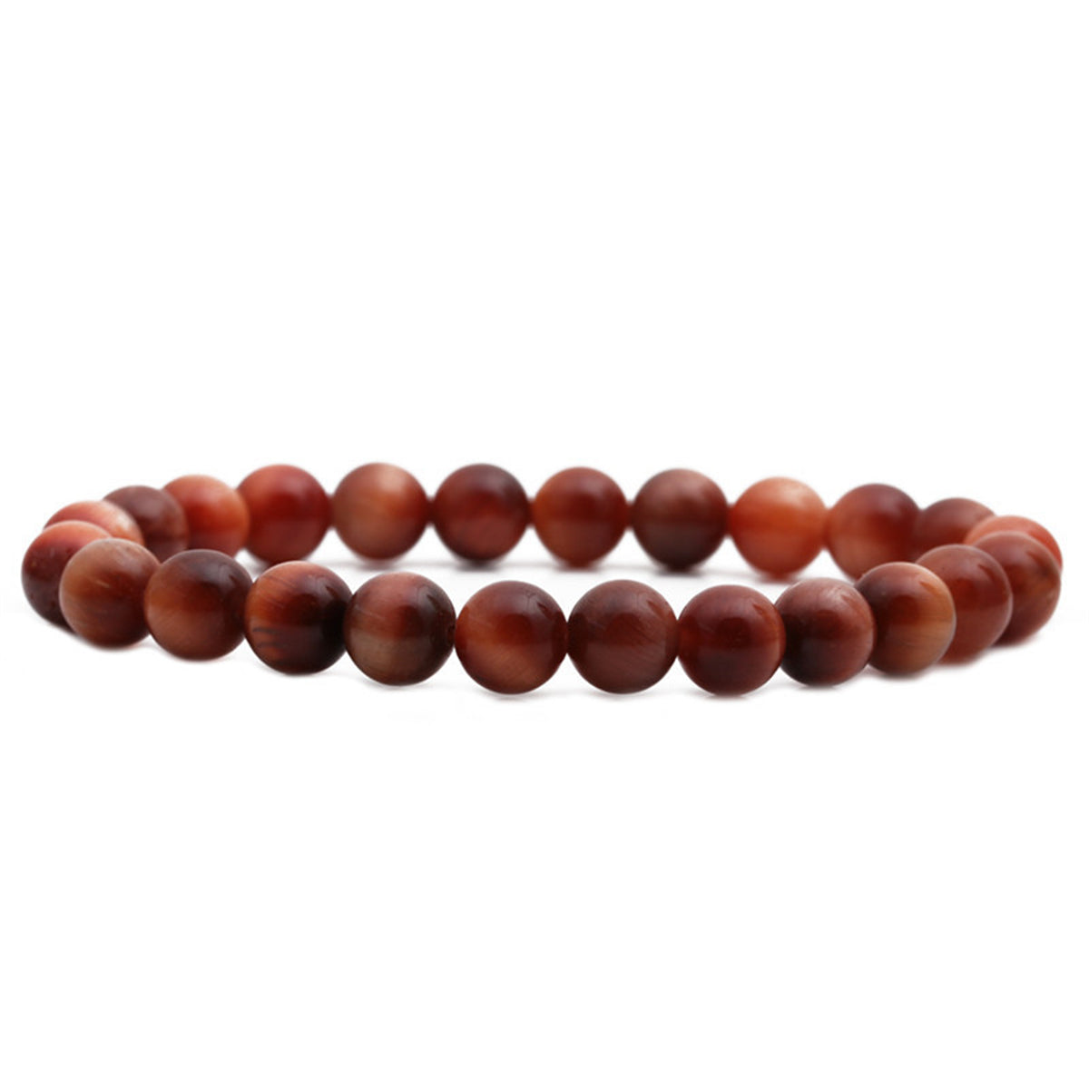 Tangerine Quartz Beaded Stretch Bracelet, bracelet for women, botanical inspired, front view