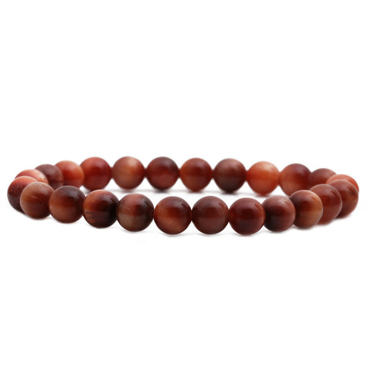 Tangerine Quartz Beaded Stretch Bracelet, bracelet for women, botanical inspired, front view