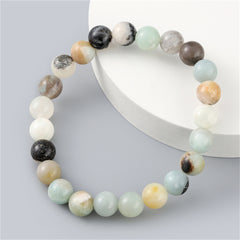 Pink & Blue Quartz Beaded Stretch Bracelet
