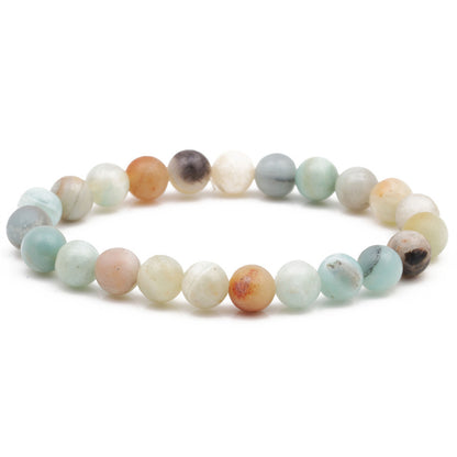Pink and Blue Quartz Beaded Stretch Bracelet, bracelet for women, vintage-inspired design, styled look