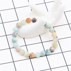 Pink & Blue Quartz Beaded Stretch Bracelet