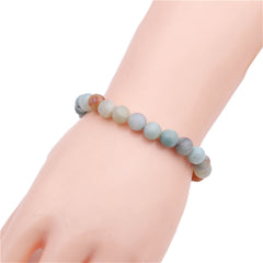 Pink & Blue Quartz Beaded Stretch Bracelet