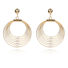 18K Gold-Plated Layer Wave Drop Earrings