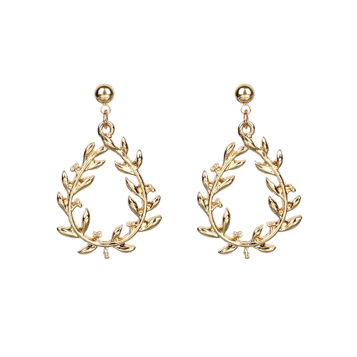 18K Gold-Plated Leaf Cluster Drop Earrings