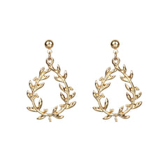 18K Gold-Plated Leaf Cluster Drop Earrings