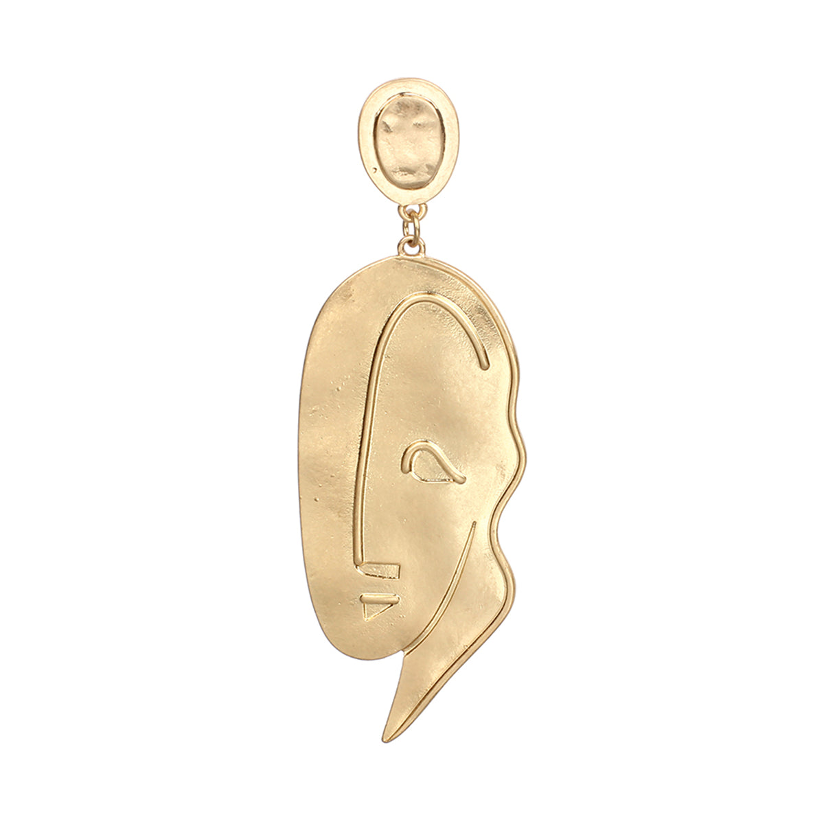 18K Gold-Plated Figural Drop Earring, gold drop earrings for women, vintage-inspired design, front view