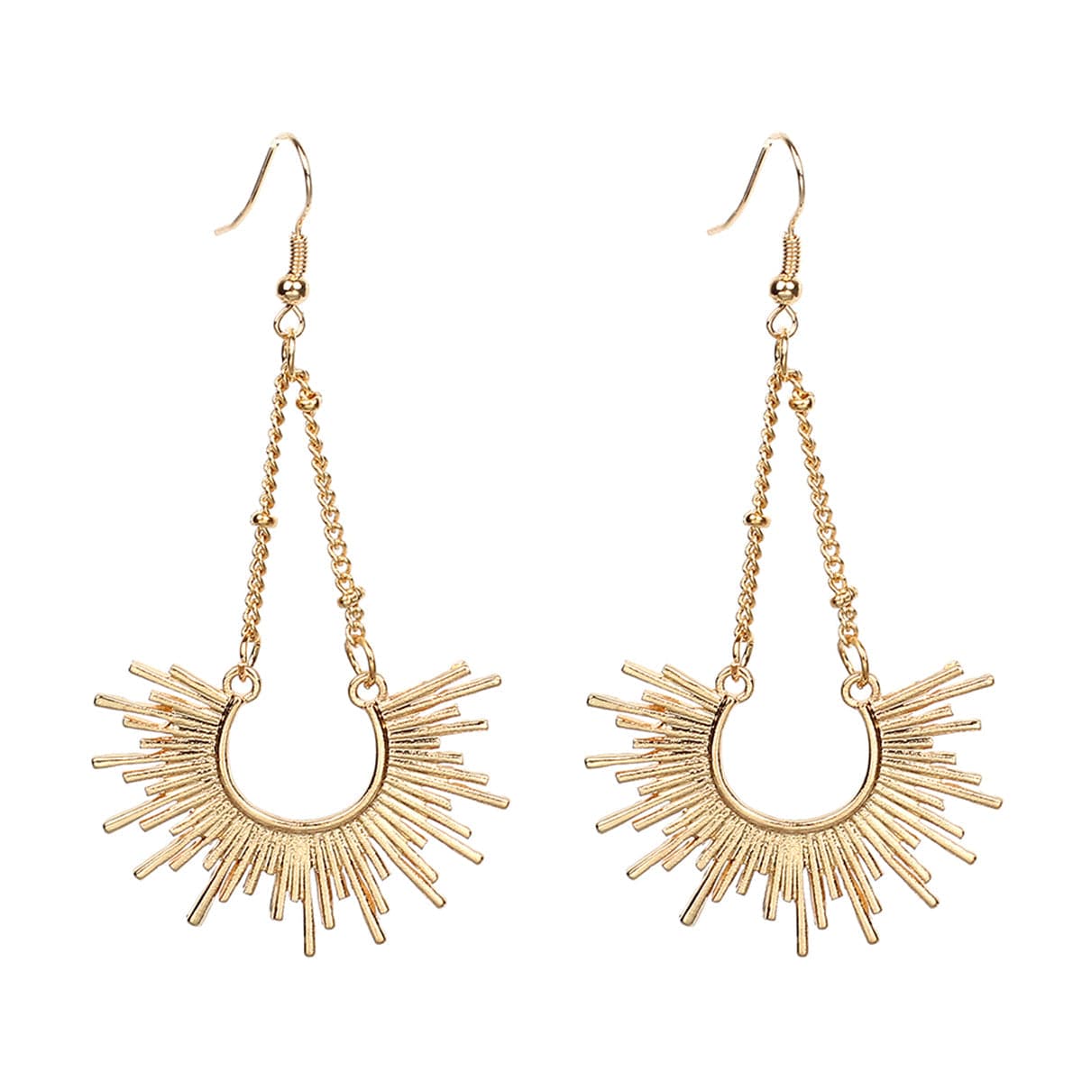 18K Gold-Plated Sunburst Drop Earrings