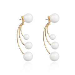 Pearl & 18K Gold-Plated Curved Drop Earrings