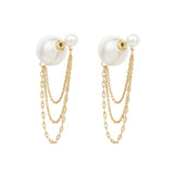 Pearl & 18K Gold-Plated Chains Ear Jackets