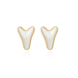 Pearl & 18k Gold-Plated Arrow Stud Earrings