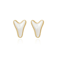 Pearl & 18K Gold-Plated Arrow Stud Earrings