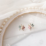 Cubic Zirconia & 18k Gold-Plated Flower Stud Earrings