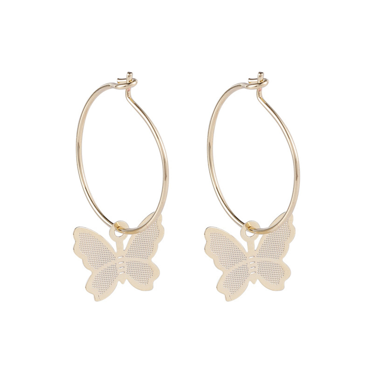 Elegant 18K gold-plated butterfly huggie earrings, perfect for adding a touch of charm to any outfit.