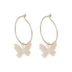 Elegant 18K gold-plated butterfly huggie earrings, perfect for adding a touch of charm to any outfit.
