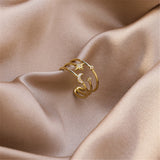 Cubic Zirconia & Goldtone Celestial Layered Open Ring