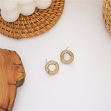 Pearl & Cubic Zirconia Round Stud Earrings