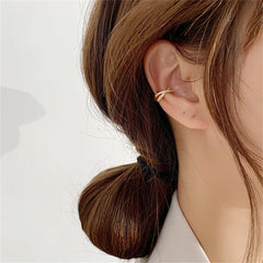 Cubic Zirconia & 18K Gold-Plated Ear Cuff