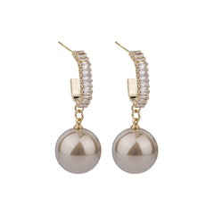 Champagne Pearl & 18K Gold-Plated Drop Earrings