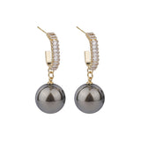 Gray Pearl & 18k Gold-Plated Drop Earrings