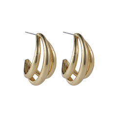 18K Gold-Plated Semi-Circle Huggie Earrings