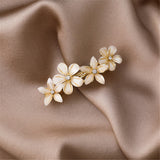 Cubic Zirconia & 18k Gold-Plated Flower Hair Clip