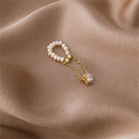 Pearl & Cubic Zirconia Cylinder Charm Clip-on Earring
