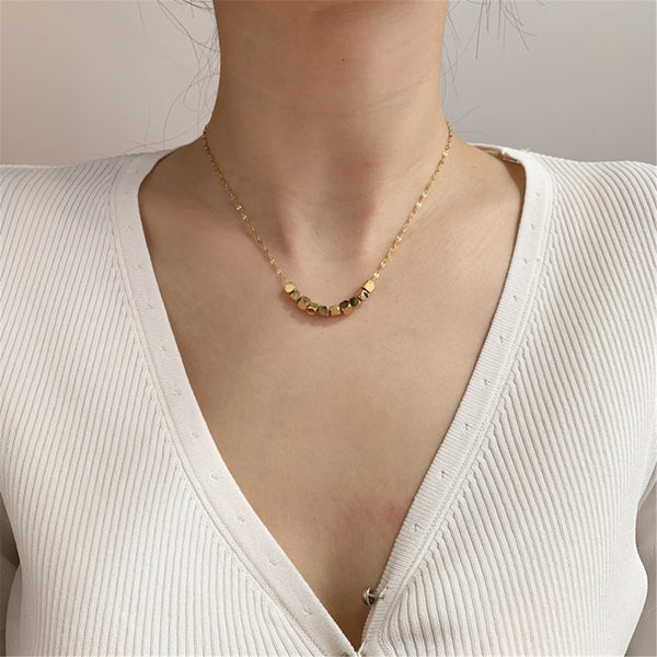 Goldtone Cube Necklace