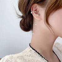 Pearl & 18k Gold-Plated Tassel Ear Cuff