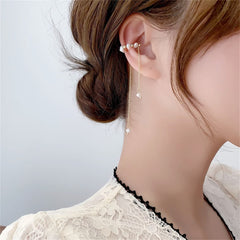 Pearl & 18K Gold-Plated Tassel Ear Cuff