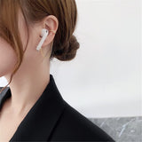 Cubic Zirconia & 18k Gold-Plated Cross Earbud Clip-On Earring