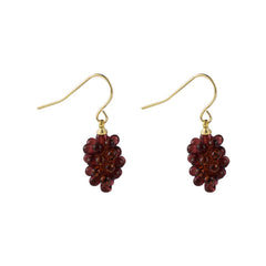 Purple Resin & 18K Gold-Plated Grape Bunch Drop Earrings