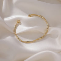 18k Gold-Plated Curved Waves Cuff