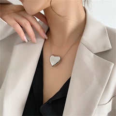 Silver-Plated Heart Pendant Necklace