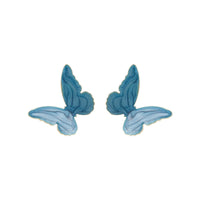Blue Enamel & 18k Gold-Plated Butterfly Stud Earrings