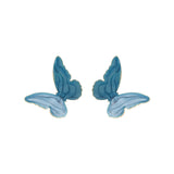 Blue Enamel & 18k Gold-Plated Butterfly Stud Earrings