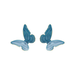 Blue Enamel & 18K Gold-Plated Butterfly Stud Earrings