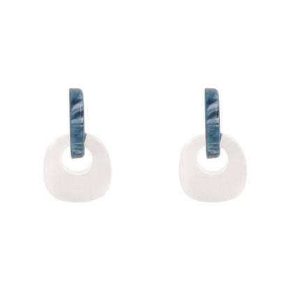 Blue and Clear Interlocked Rings Drop Earrings, drop earrings for women, elegant gift for her, styled look