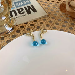 Blue Crystal & 18K Gold-Plated Water Tap Drop Earrings